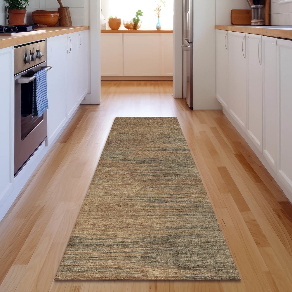 Premium Machine Washable Mayfield AMF794 Terracotta 2'3" x 7'6" Runner Rug. Picture 5