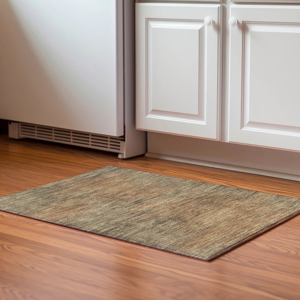 Premium Machine Washable Mayfield AMF794 Terracotta 1'8" x 2'6" Rug. Picture 5