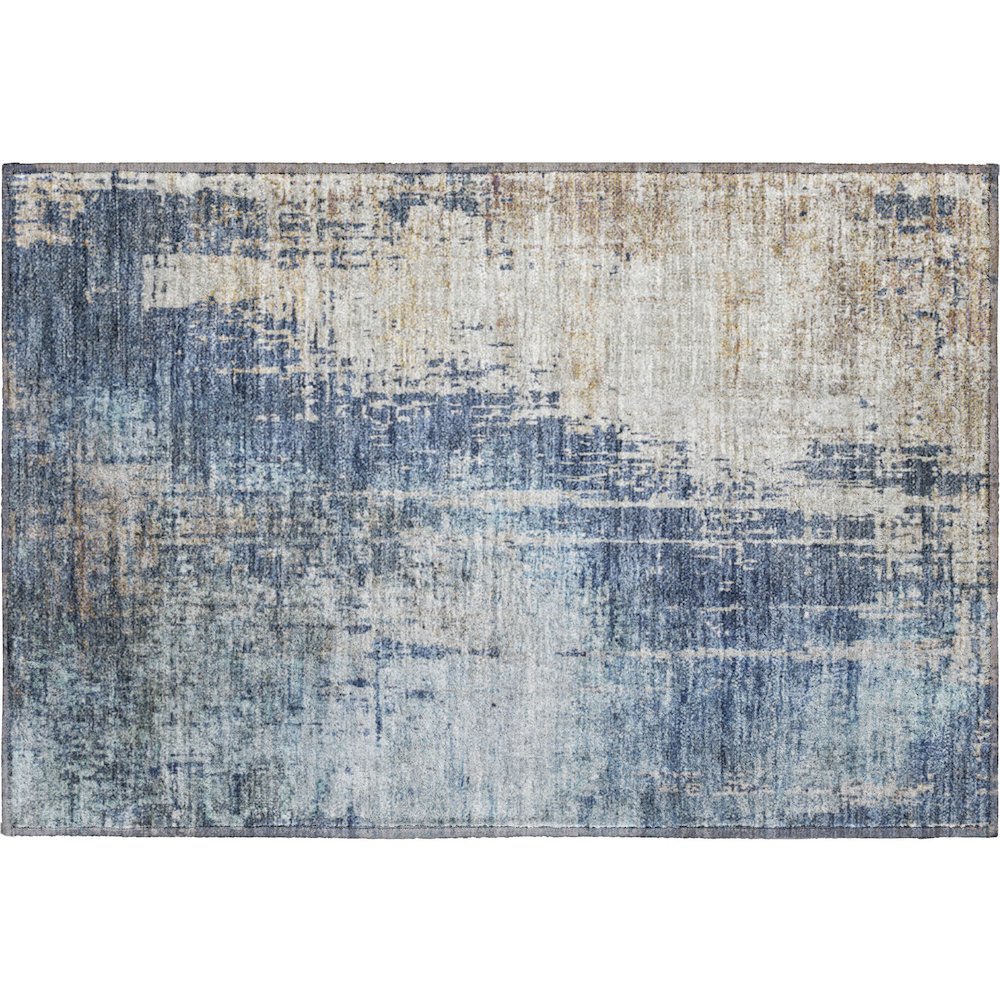 Premium Machine Washable Mayfield AMF795 Navy 1'8" x 2'6" Rug. Picture 1
