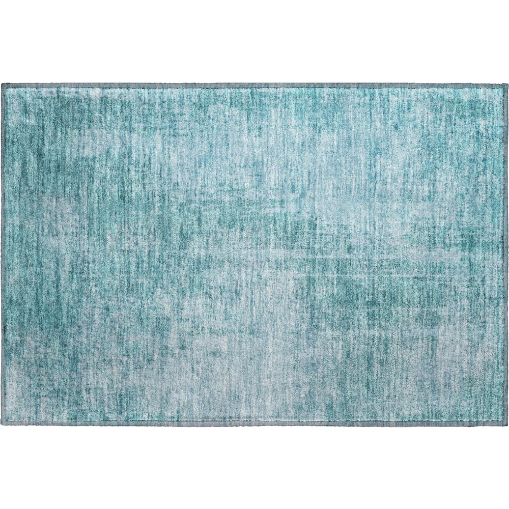 Premium Machine Washable Mayfield AMF796 Aqua 1'8" x 2'6" Rug. Picture 1