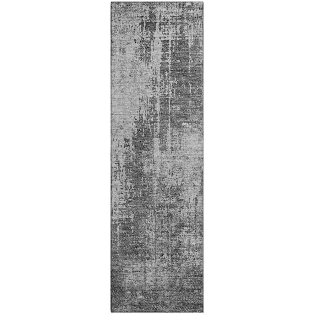 Premium Machine Washable Mayfield AMF796 Gray 2'3" x 7'6" Runner Rug. Picture 1