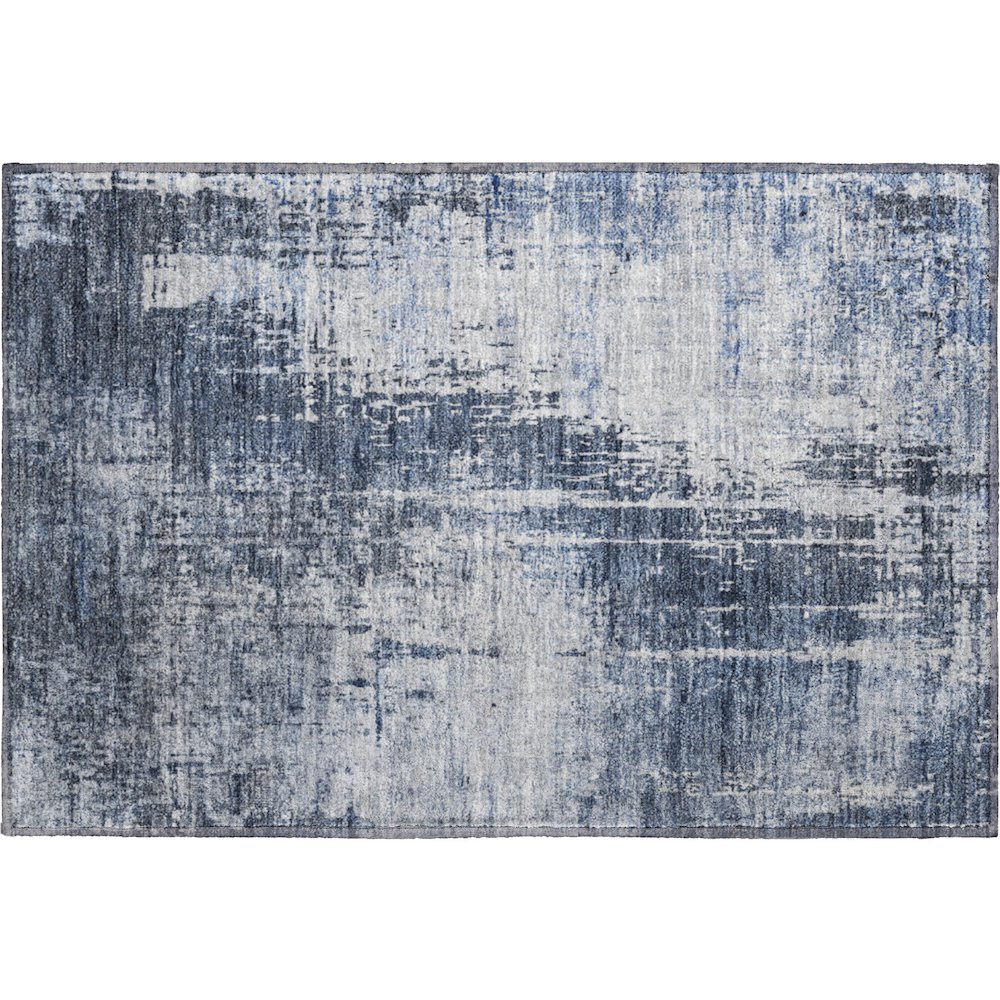 Premium Machine Washable Mayfield AMF796 Navy 1'8" x 2'6" Rug. Picture 1