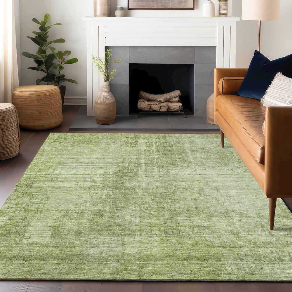 Premium Machine Washable Mayfield AMF796 Sage 2'6" x 3'10" Rug. Picture 6