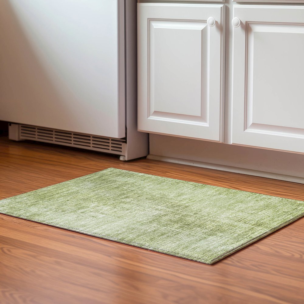 Premium Machine Washable Mayfield AMF796 Sage 1'8" x 2'6" Rug. Picture 5