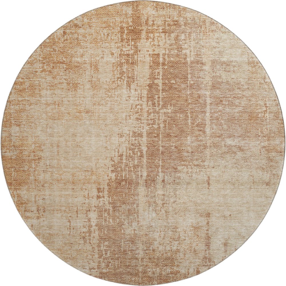 Premium Machine Washable Mayfield AMF796 Terracotta 8' x 8' Round Rug. Picture 1