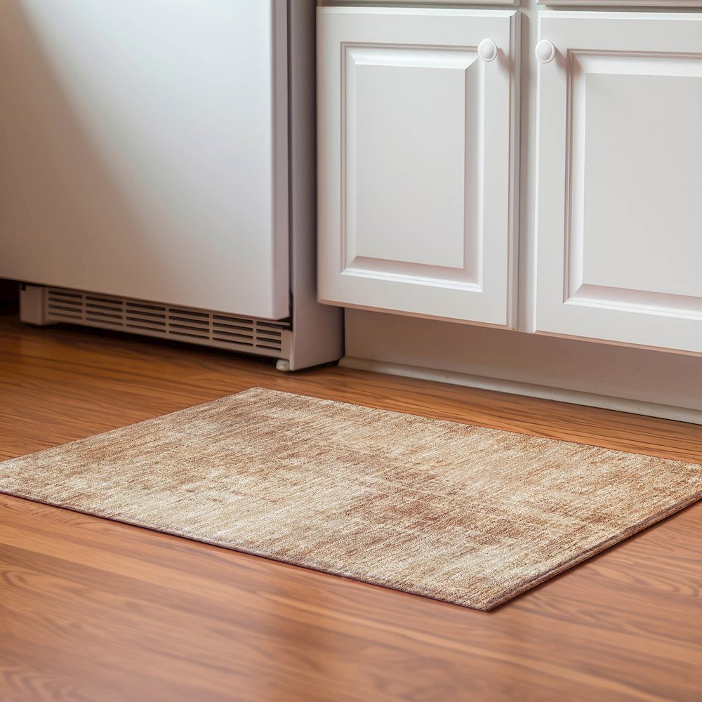 Premium Machine Washable Mayfield AMF796 Terracotta 1'8" x 2'6" Rug. Picture 5