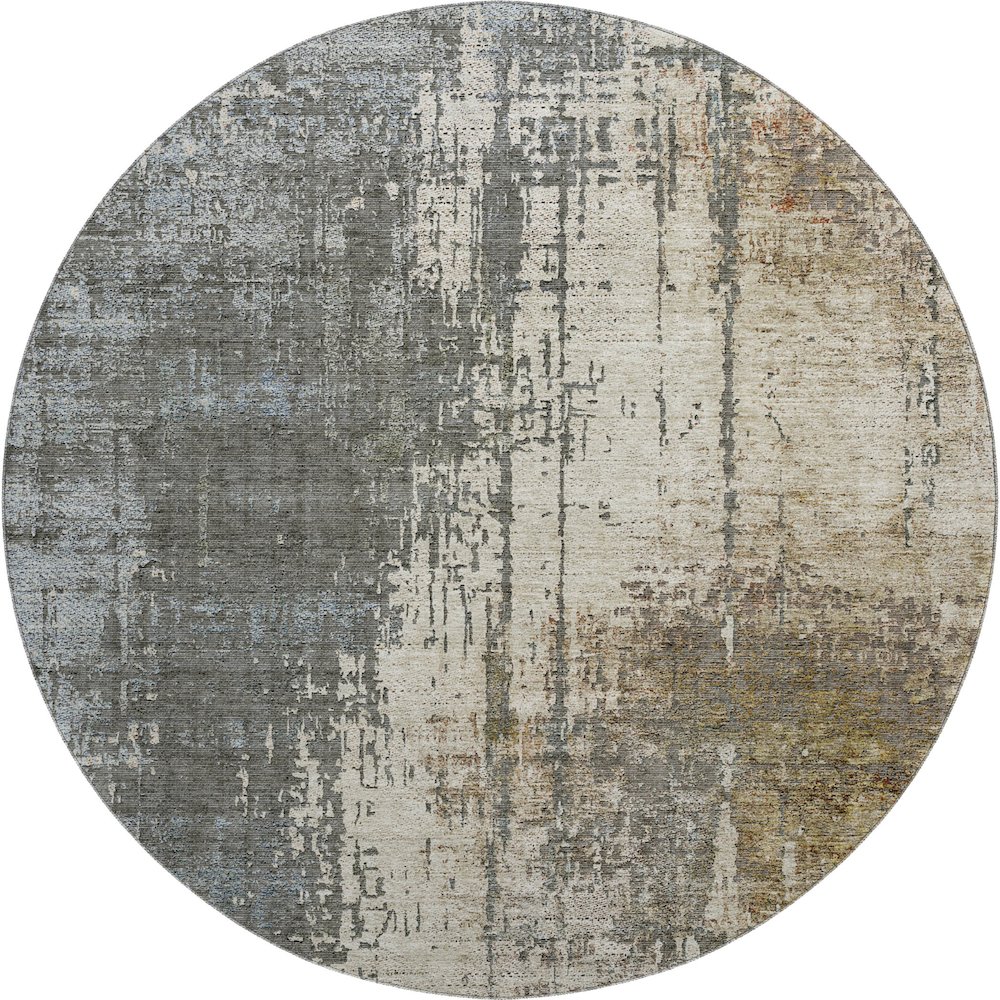 Premium Machine Washable Mayfield AMF797 Beige 8' x 8' Round Rug. Picture 1