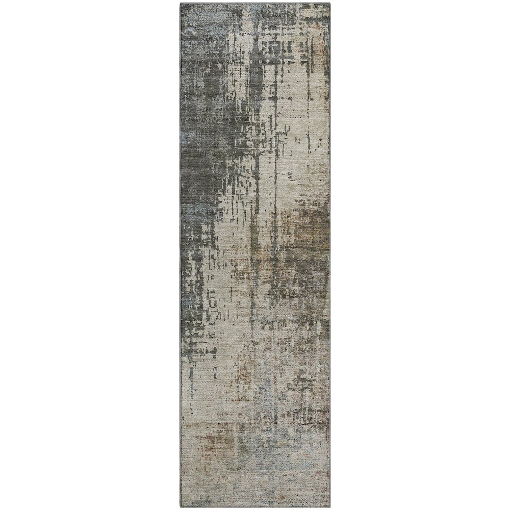 Premium Machine Washable Mayfield AMF797 Beige 2'3" x 7'6" Runner Rug. Picture 1
