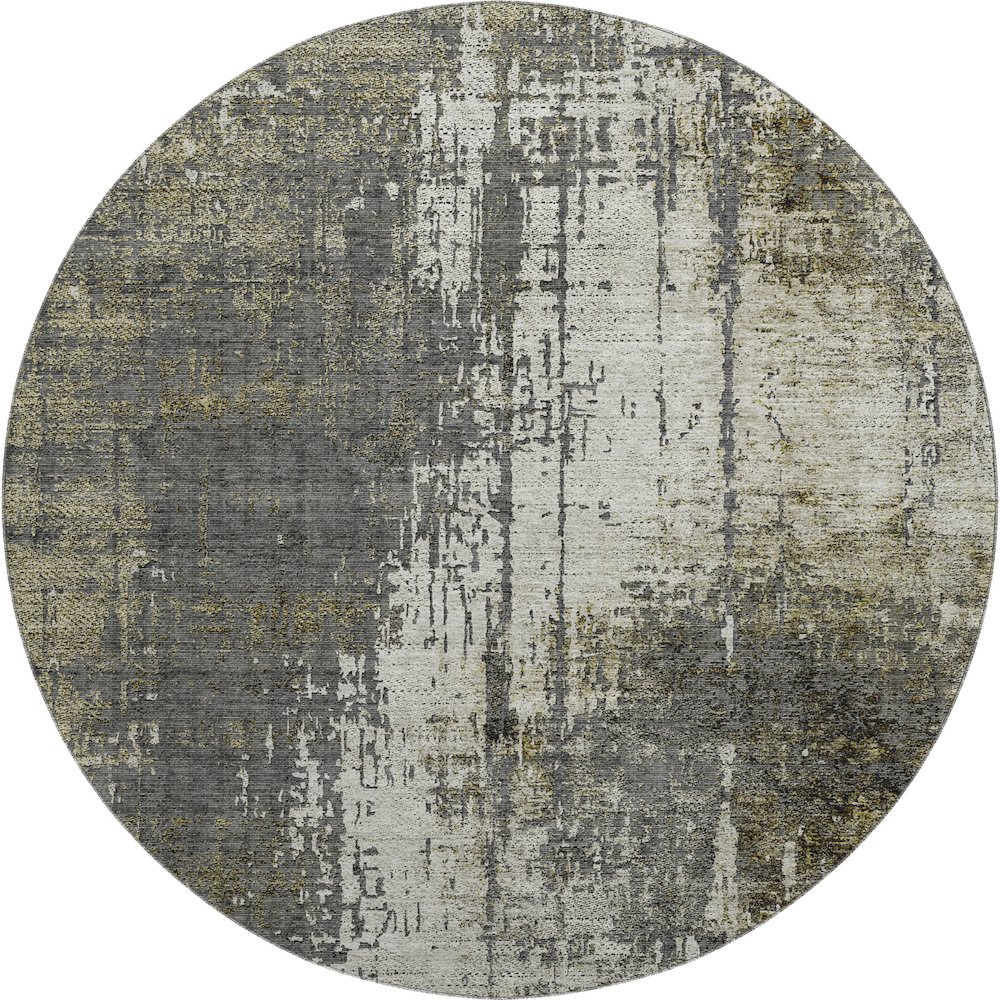 Premium Machine Washable Mayfield AMF797 Taupe 8' x 8' Round Rug. Picture 1