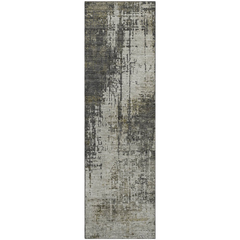 Premium Machine Washable Mayfield AMF797 Taupe 2'3" x 7'6" Runner Rug. Picture 1