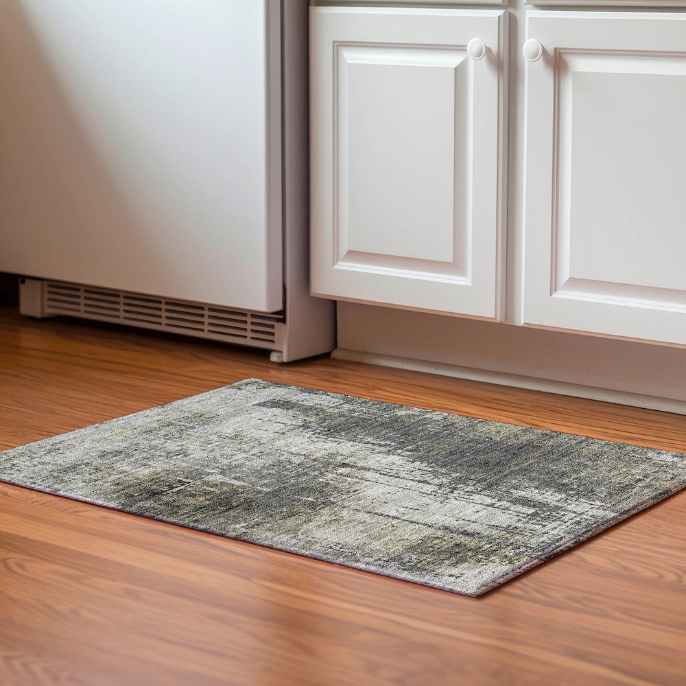 Premium Machine Washable Mayfield AMF797 Taupe 1'8" x 2'6" Rug. Picture 5