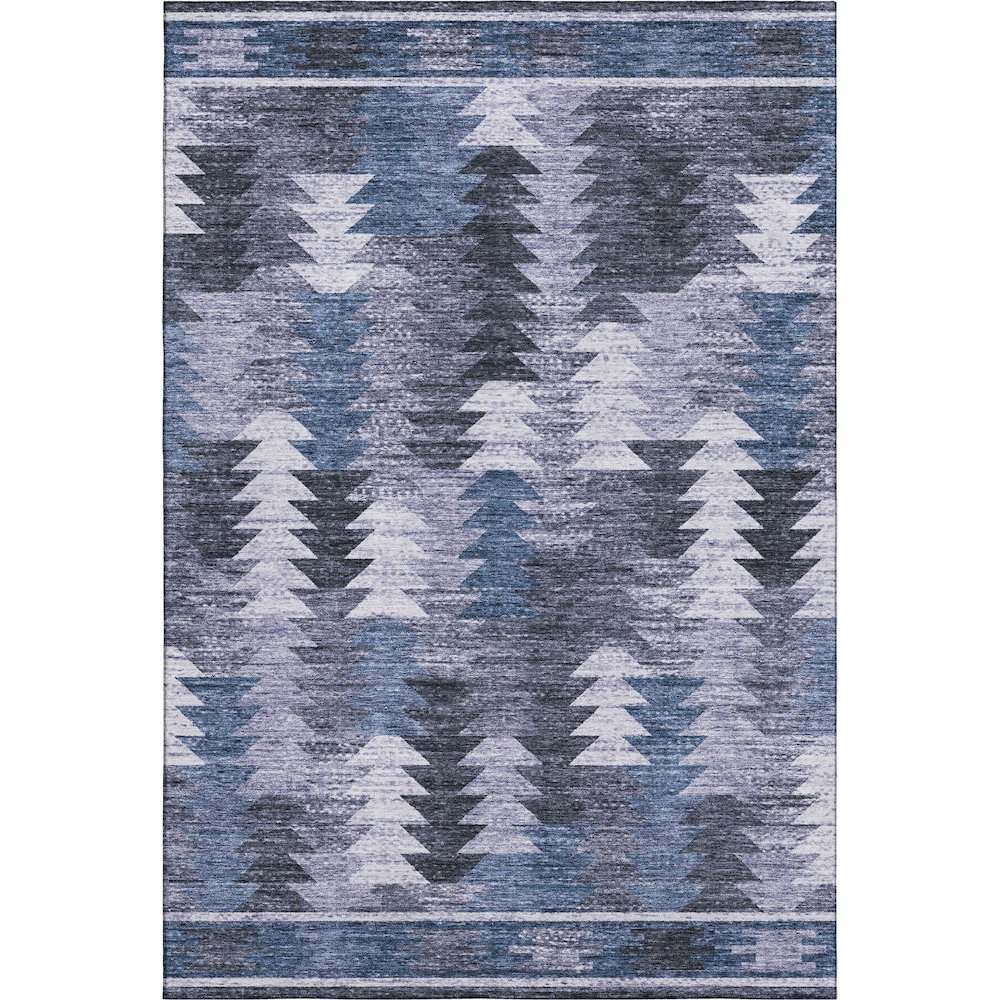 Premium Machine Washable Mayfield AMF798 Blue 2'6" x 3'10" Rug. Picture 1