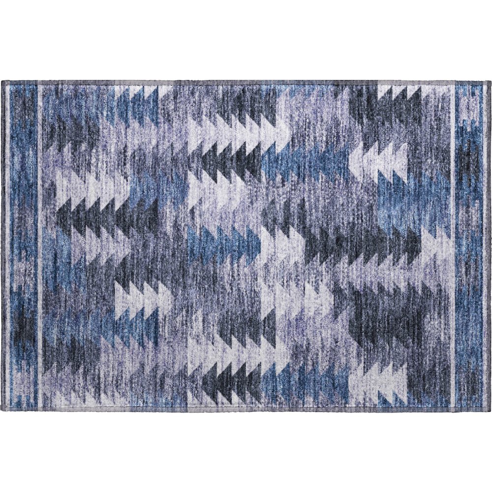 Premium Machine Washable Mayfield AMF798 Blue 1'8" x 2'6" Rug. Picture 1