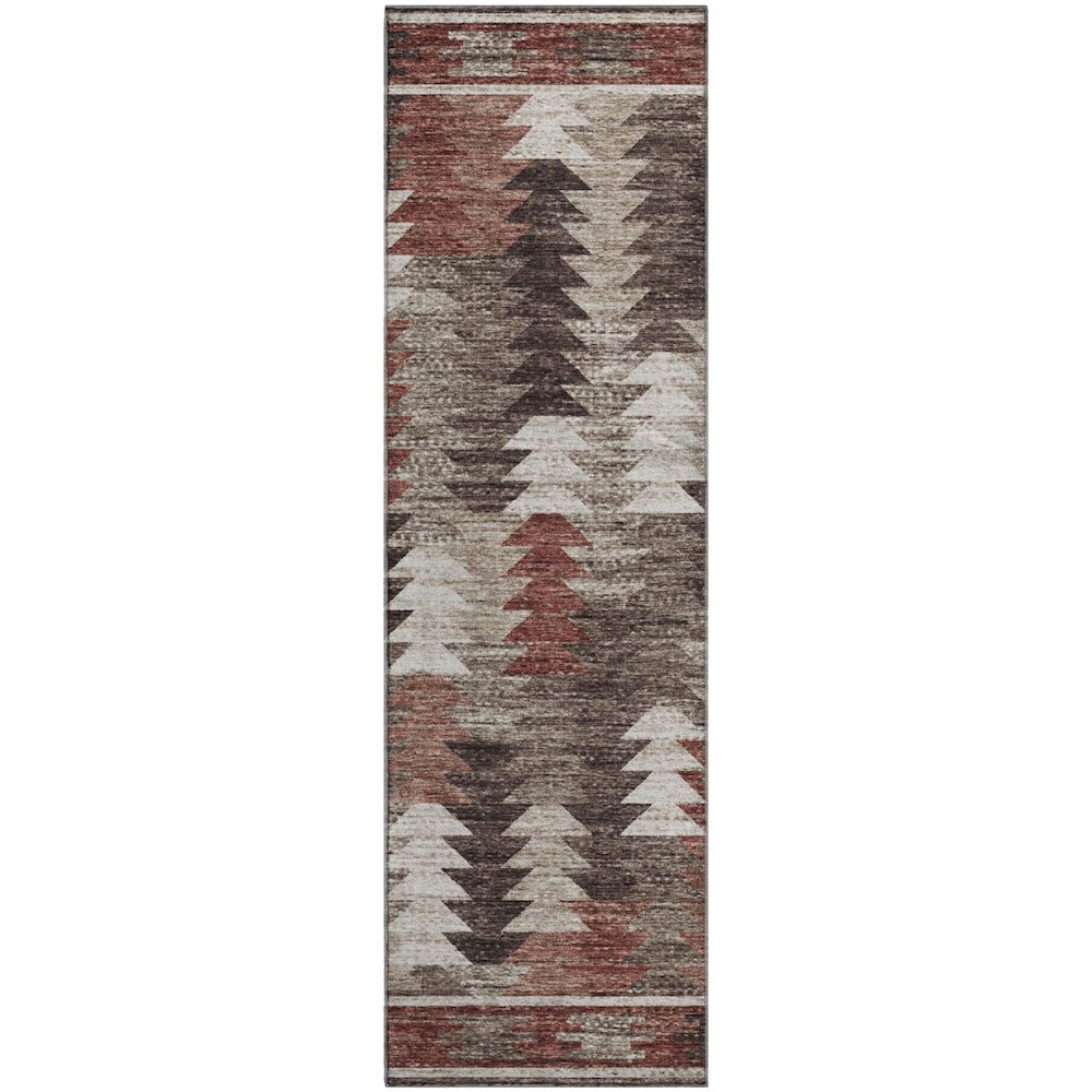 Premium Machine Washable Mayfield AMF798 Chocolate 2'3" x 7'6" Runner Rug. Picture 1