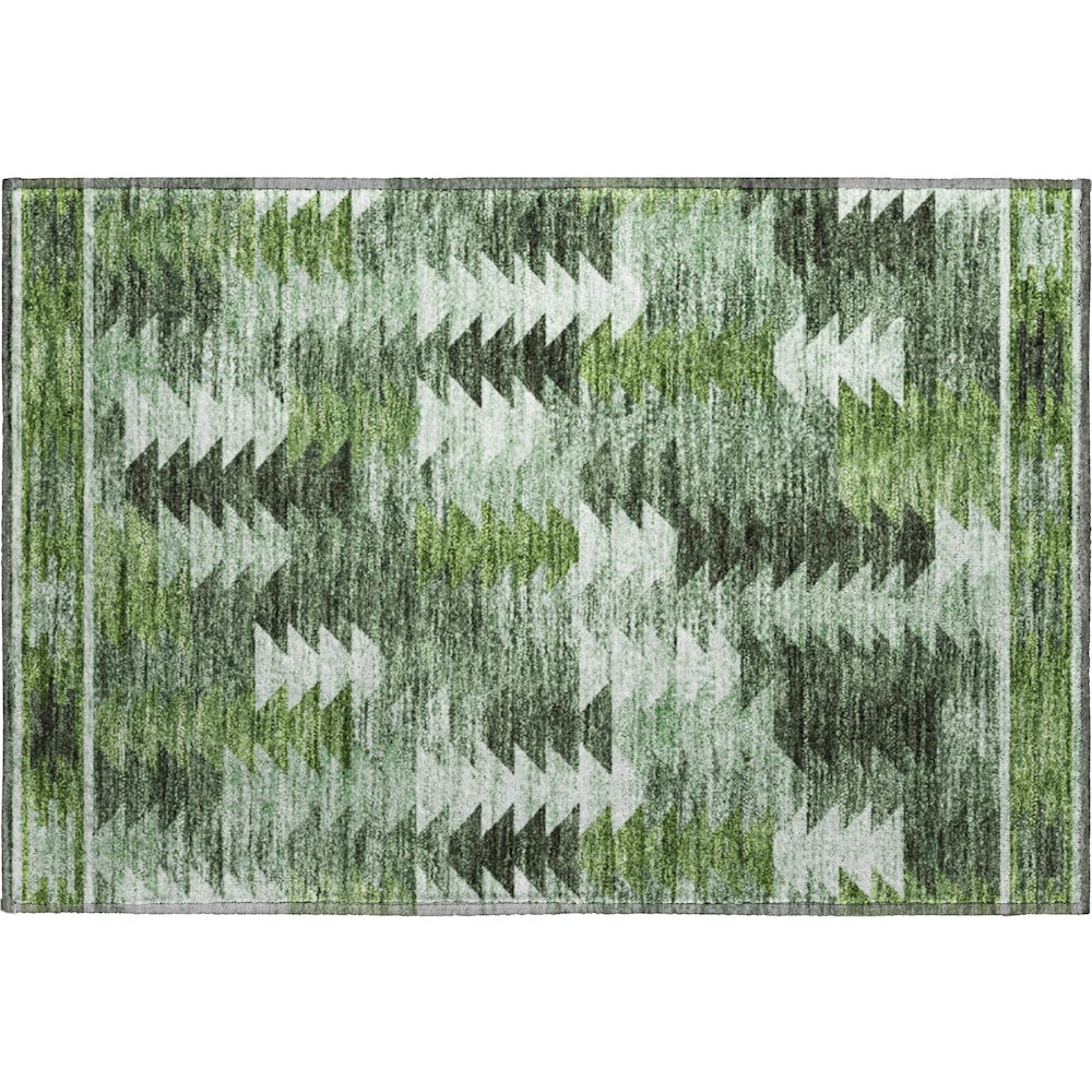Premium Machine Washable Mayfield AMF798 Olive 1'8" x 2'6" Rug. Picture 1