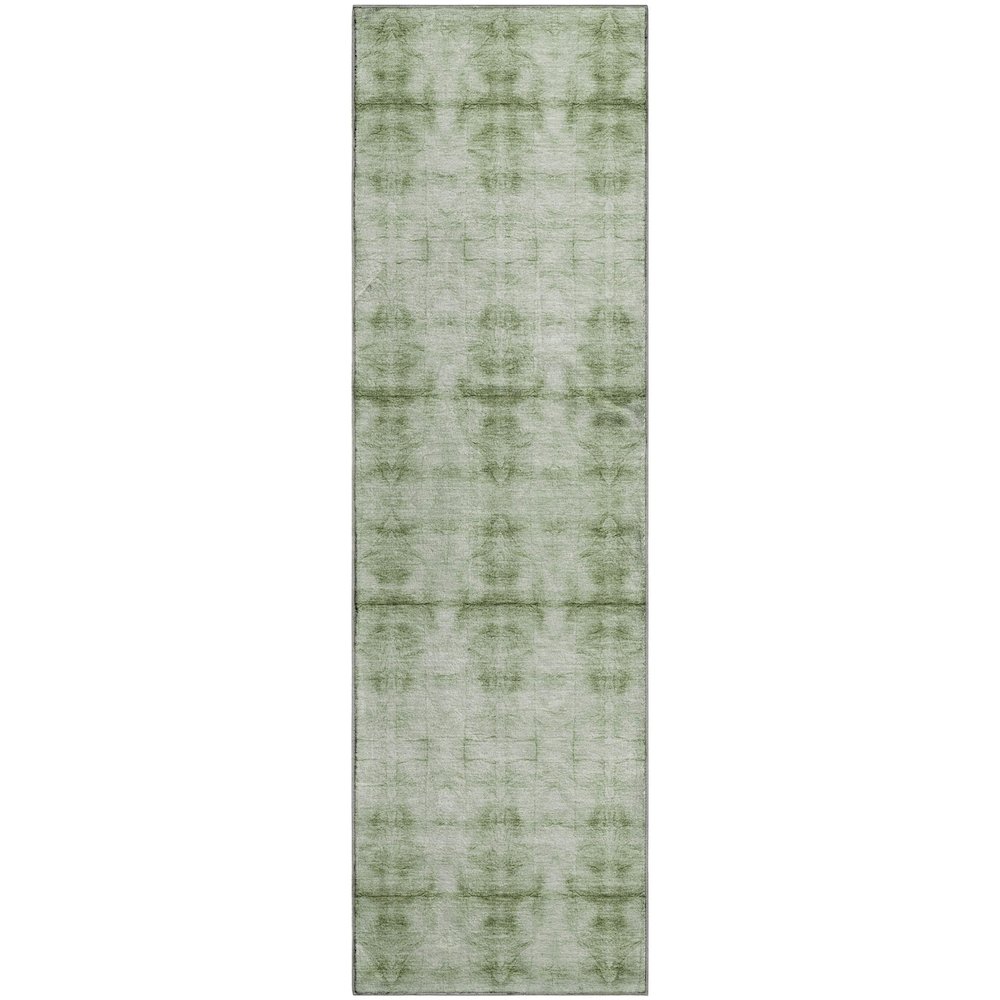Premium Machine Washable Mayfield AMF799 Sage 2'3" x 7'6" Runner Rug. Picture 1