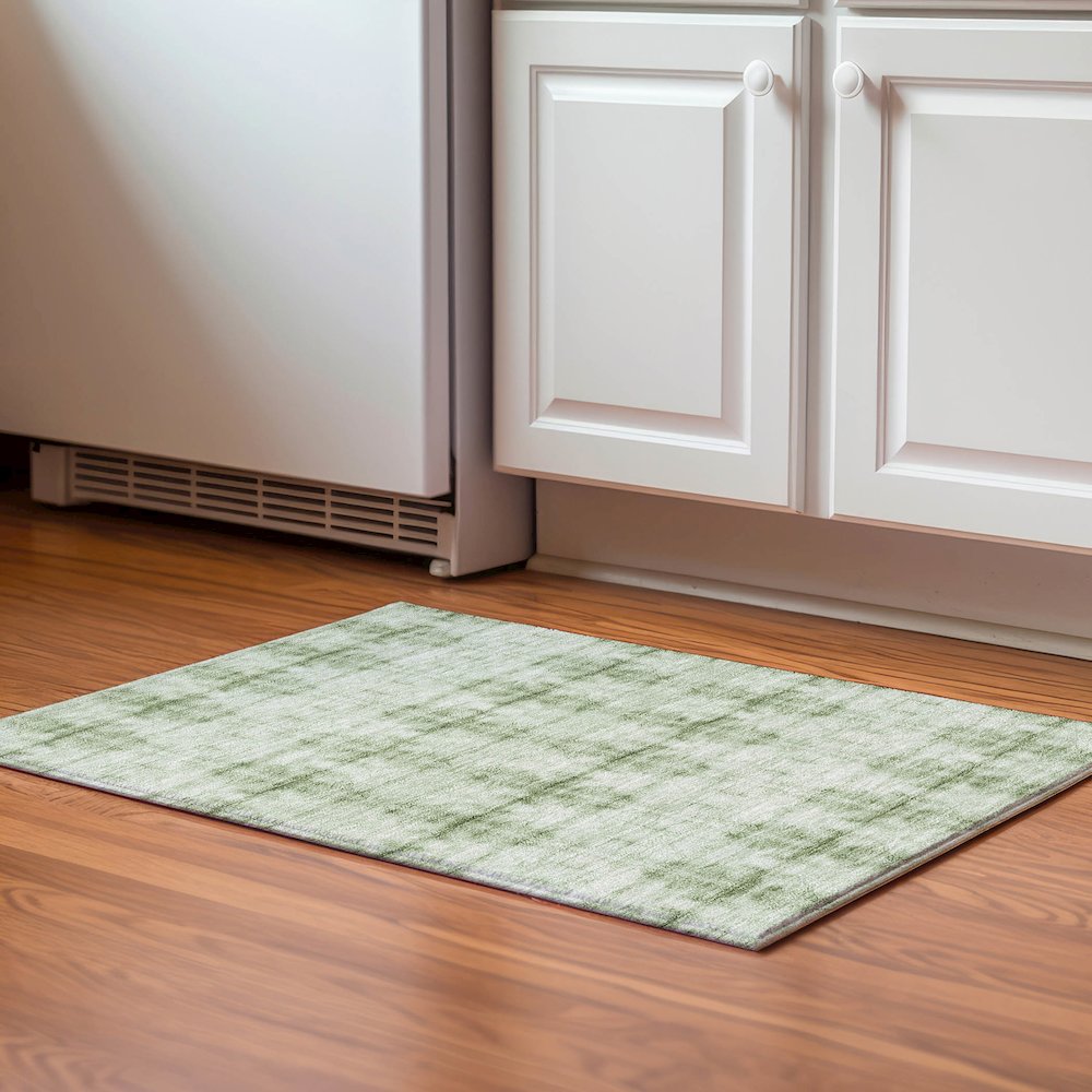 Premium Machine Washable Mayfield AMF799 Sage 1'8" x 2'6" Rug. Picture 5