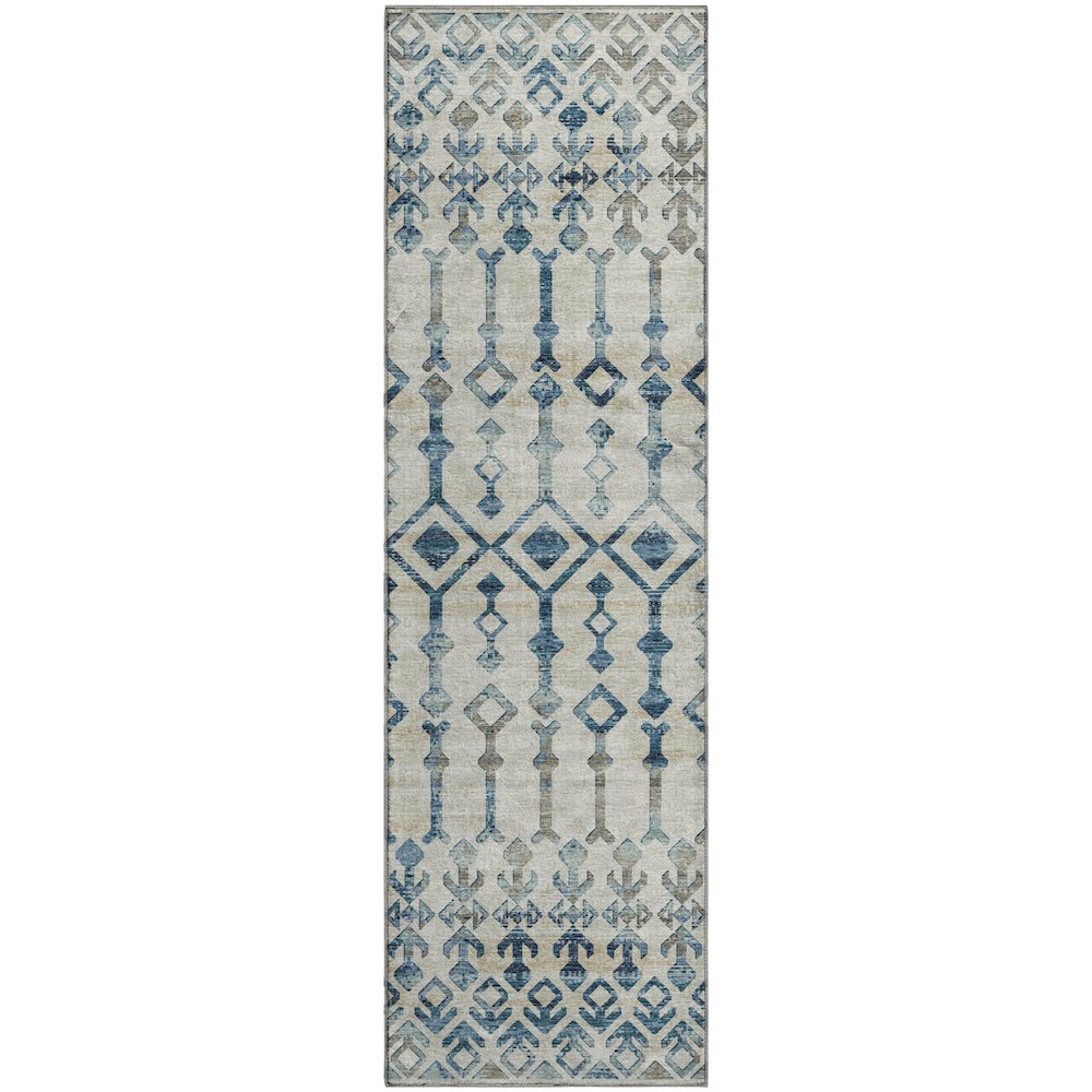 Premium Machine Washable Mayfield  Ivory 2'3" x 7'6" Runner Rug. Picture 1