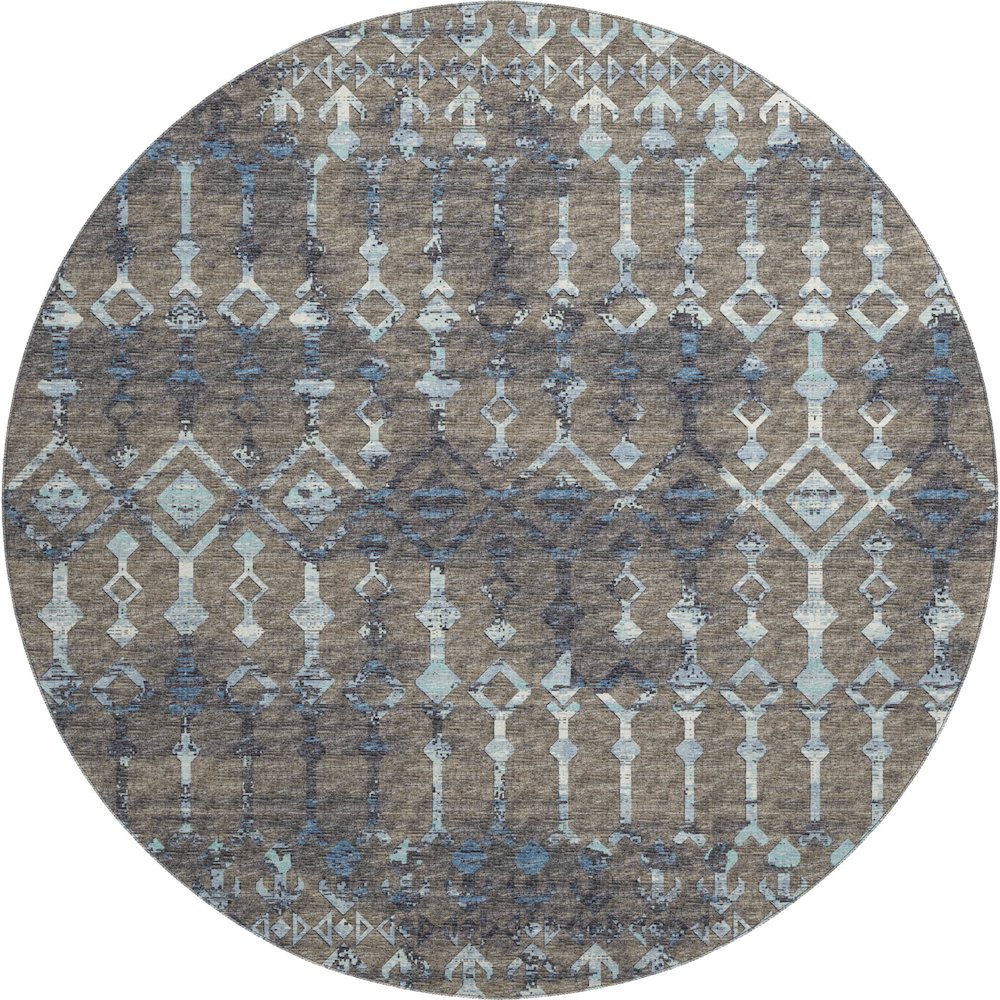 Premium Machine Washable Mayfield  Mink 8' x 8' Round Rug. Picture 1