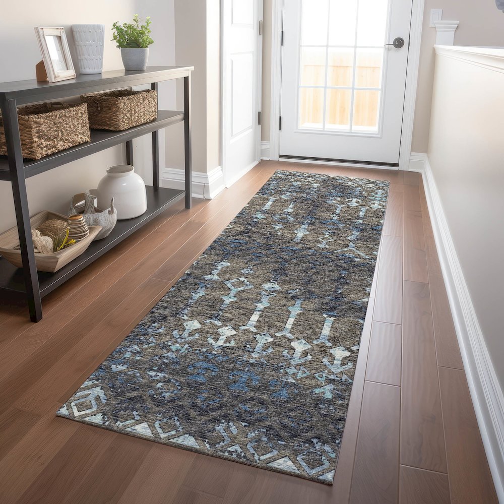Premium Machine Washable Mayfield  Mink 2'3" x 7'6" Runner Rug. Picture 5