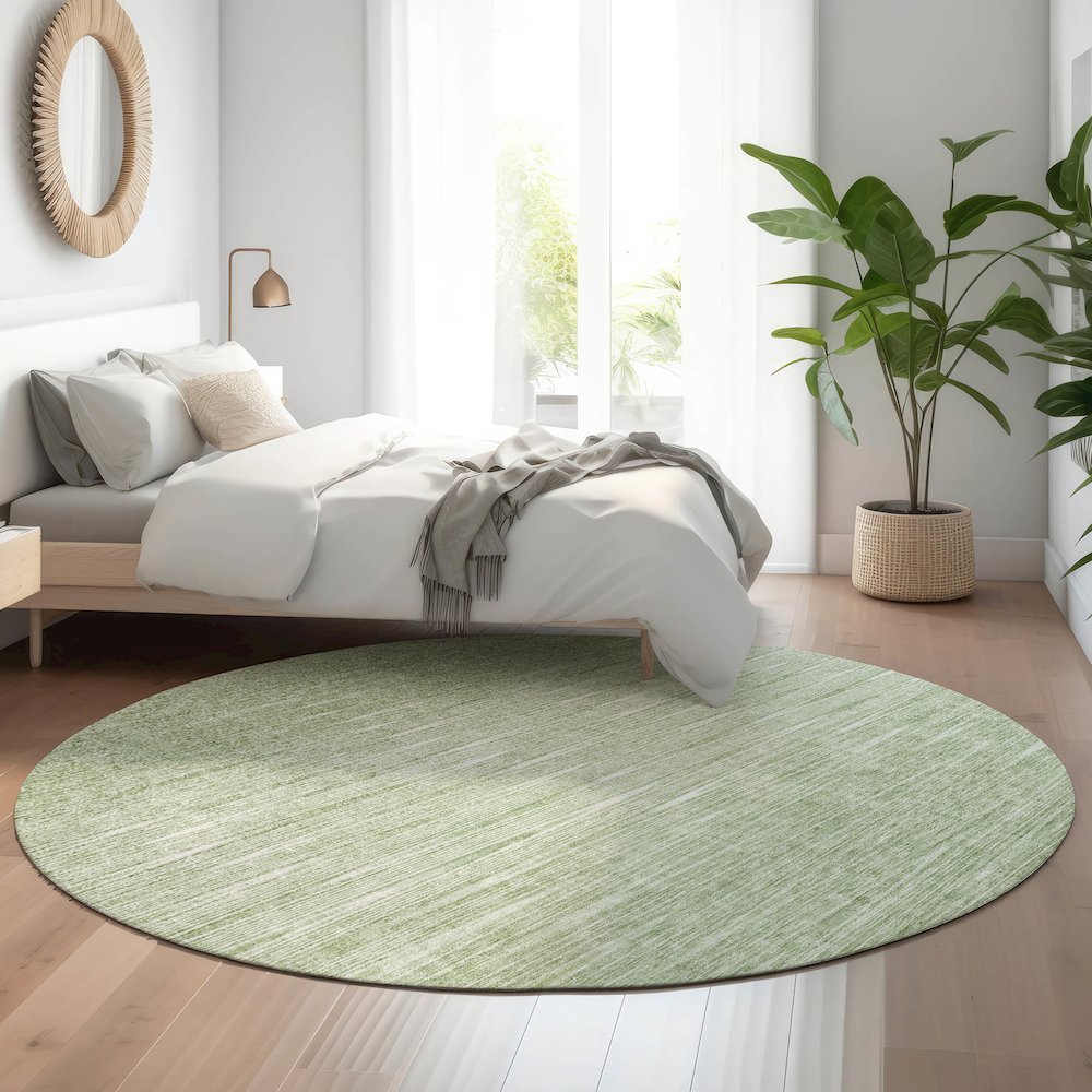Premium Machine Washable Mayfield AMF800 Aloe 8' x 8' Round Rug. Picture 5