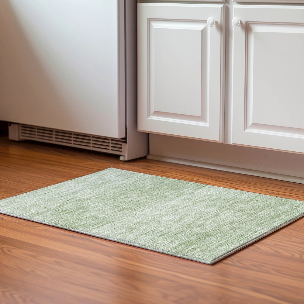Premium Machine Washable Mayfield AMF800 Aloe 1'8" x 2'6" Rug. Picture 5