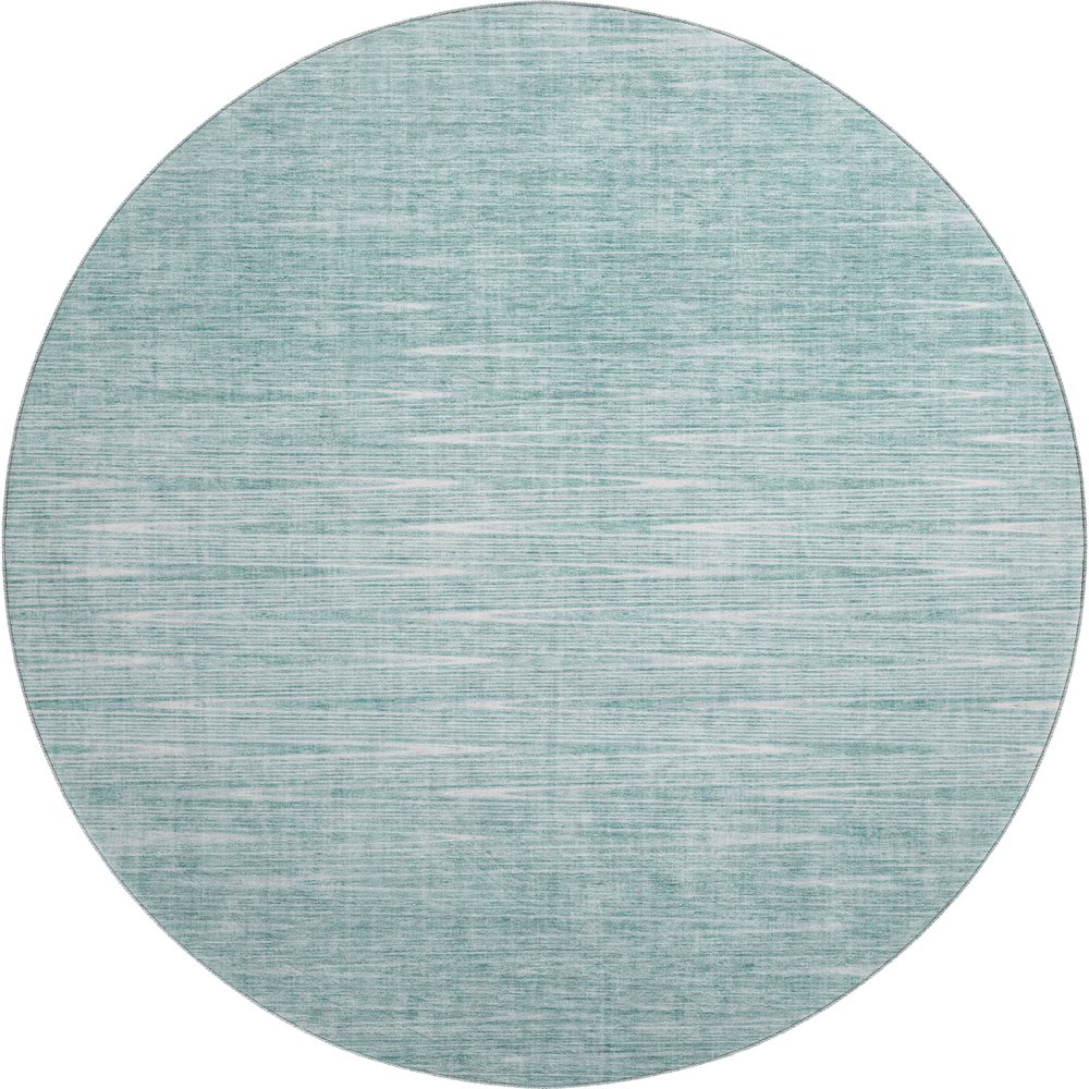 Premium Machine Washable Mayfield AMF800 Aqua 8' x 8' Round Rug. Picture 1