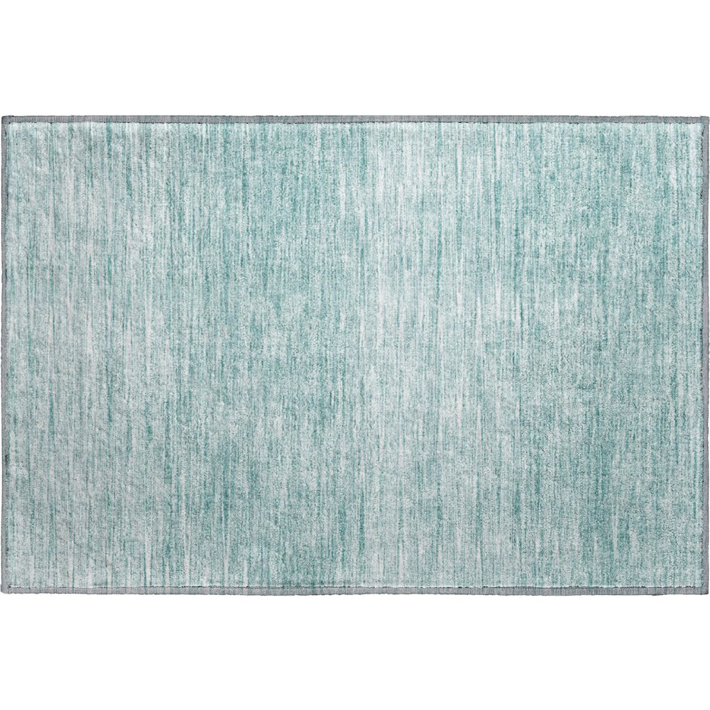 Premium Machine Washable Mayfield AMF800 Aqua 1'8" x 2'6" Rug. Picture 1