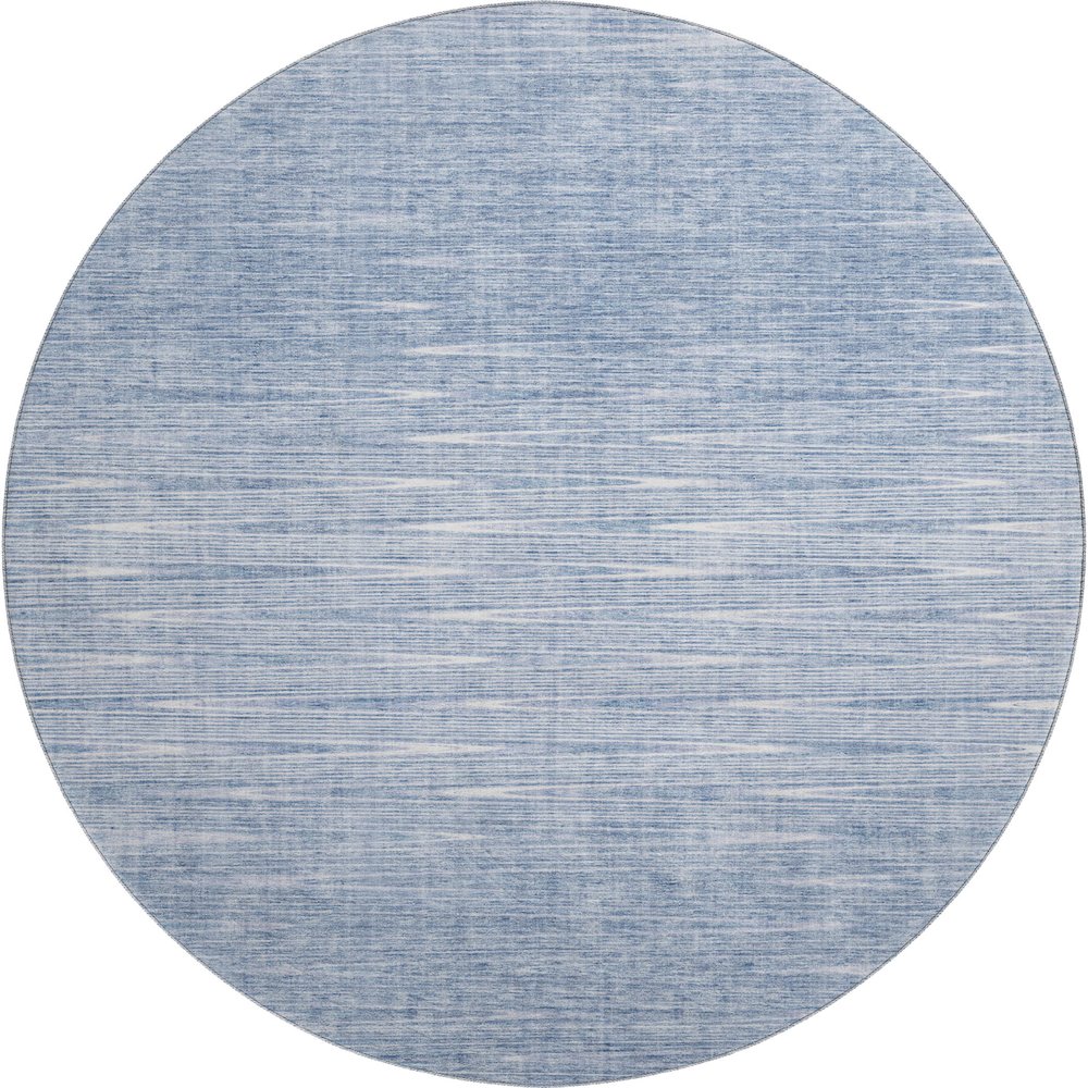 Premium Machine Washable Mayfield AMF800 Denim 8' x 8' Round Rug. Picture 1
