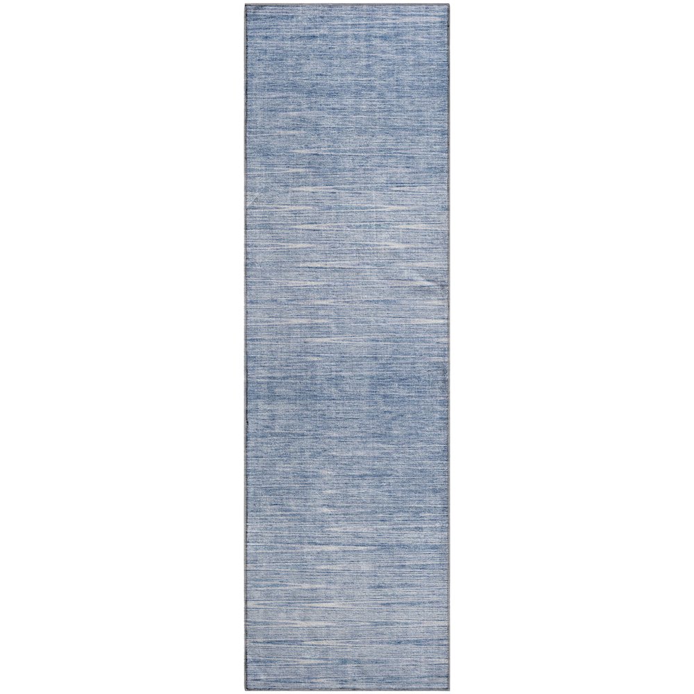 Premium Machine Washable Mayfield AMF800 Denim 2'3" x 7'6" Runner Rug. Picture 1