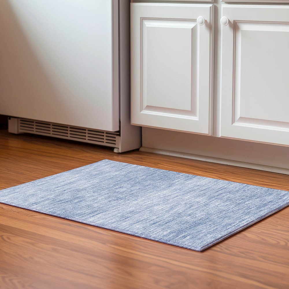 Premium Machine Washable Mayfield AMF800 Denim 1'8" x 2'6" Rug. Picture 5