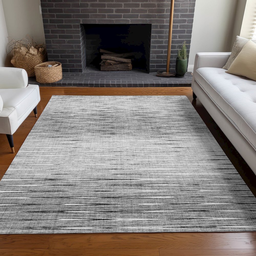 Premium Machine Washable Mayfield AMF800 Gray 2'6" x 3'10" Rug. Picture 5