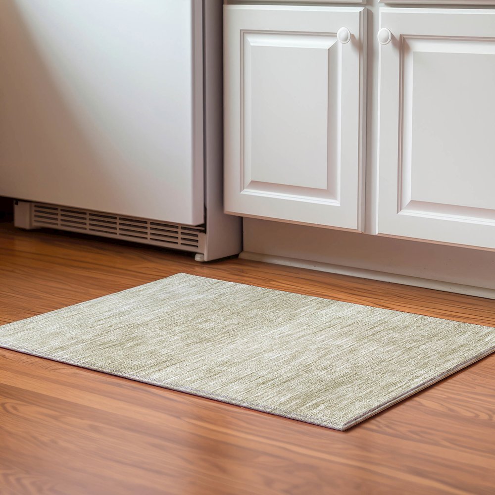 Premium Machine Washable Mayfield AMF800 Khaki 1'8" x 2'6" Rug. Picture 5