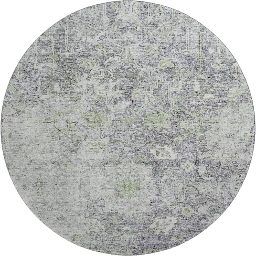 Premium Machine Washable Mayfield AMF801 Plum 8' x 8' Round Rug. Picture 1