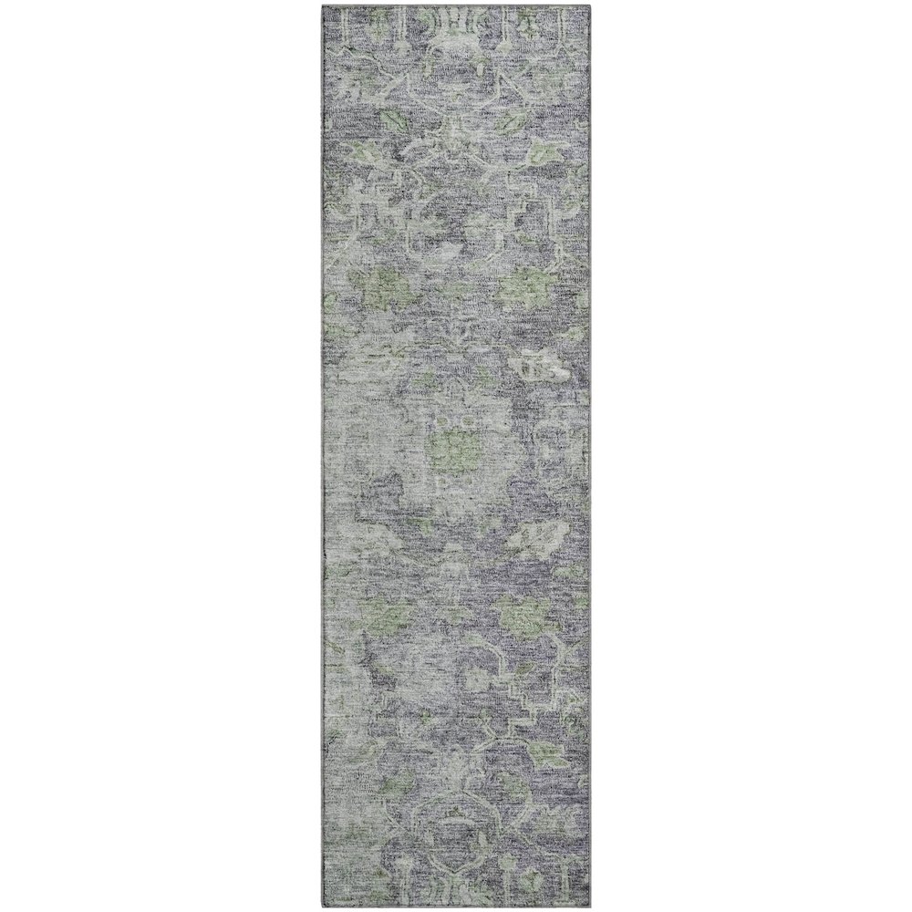 Premium Machine Washable Mayfield AMF801 Plum 2'3" x 7'6" Runner Rug. Picture 1