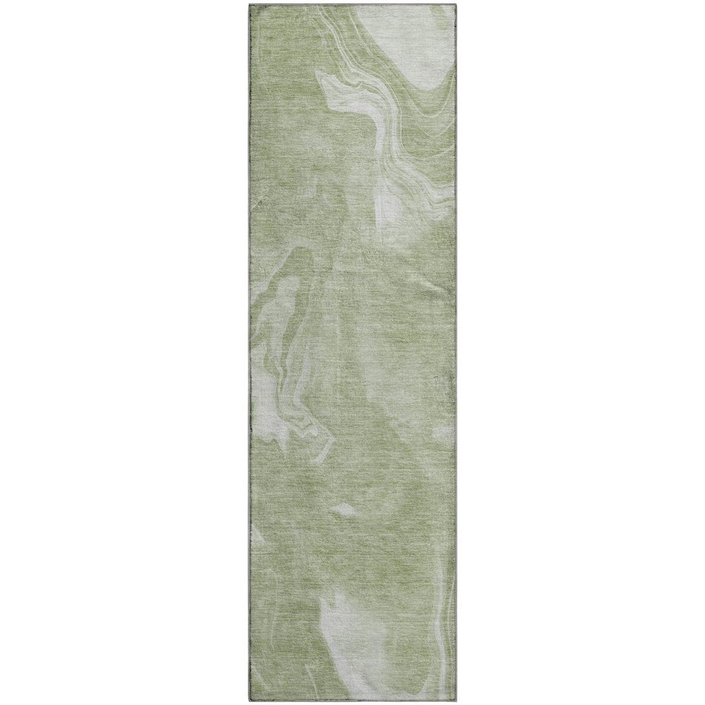 Premium Machine Washable Mayfield AMF802 Aloe 2'3" x 7'6" Runner Rug. Picture 1