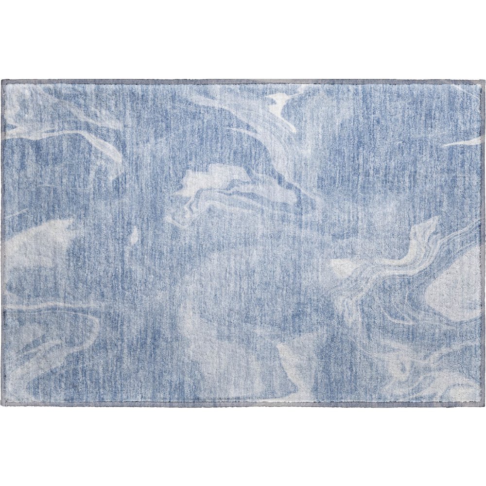 Premium Machine Washable Mayfield AMF802 Blue 1'8" x 2'6" Rug. Picture 1