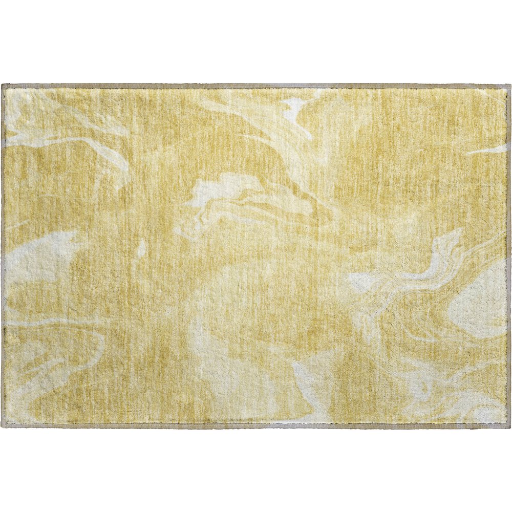Premium Machine Washable Mayfield AMF802 Gold 1'8" x 2'6" Rug. Picture 1