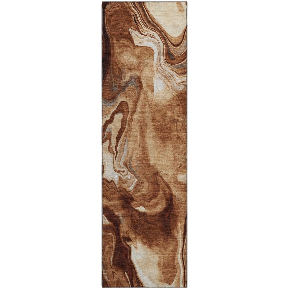 Premium Machine Washable Mayfield AMF802 Paprika 2'3" x 7'6" Runner Rug. Picture 1