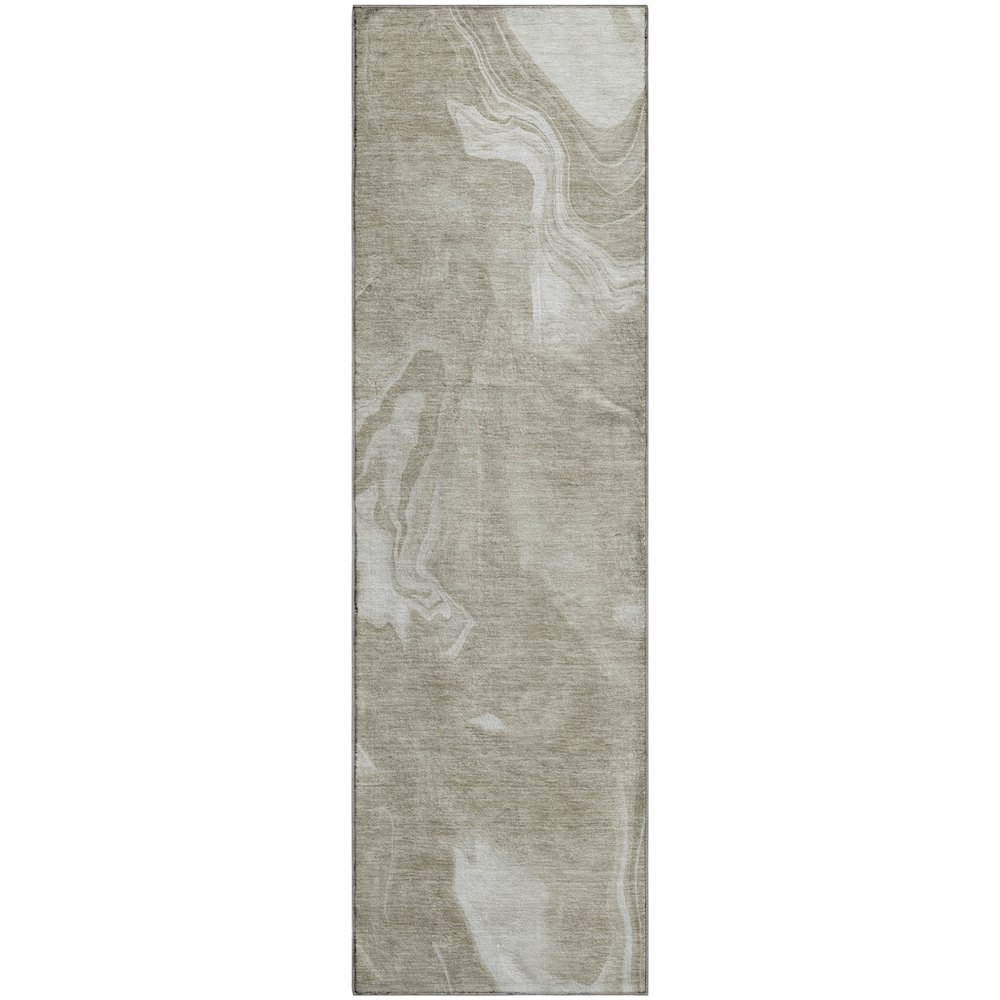 Premium Machine Washable Mayfield AMF802 Taupe 2'3" x 7'6" Runner Rug. Picture 1