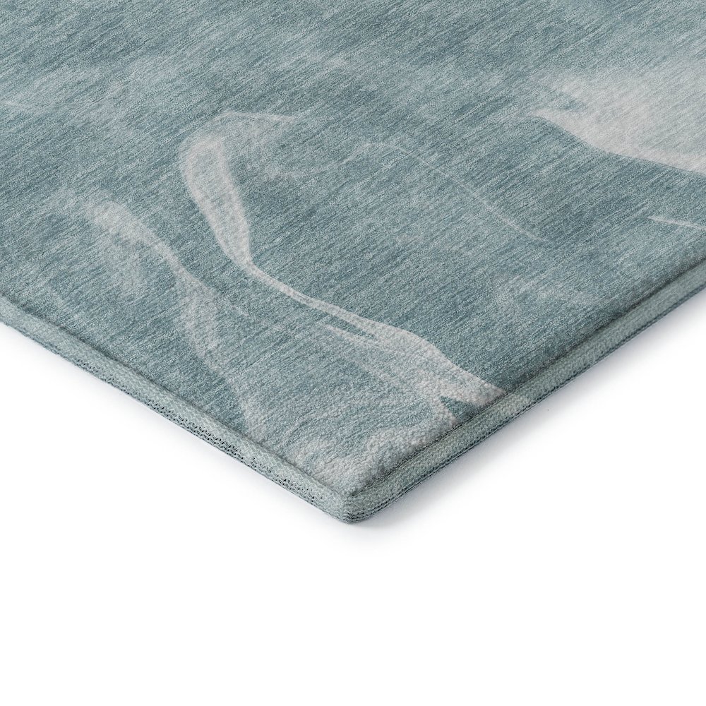 Premium Machine Washable Mayfield AMF802 Teal 1'8" x 2'6" Rug. Picture 3