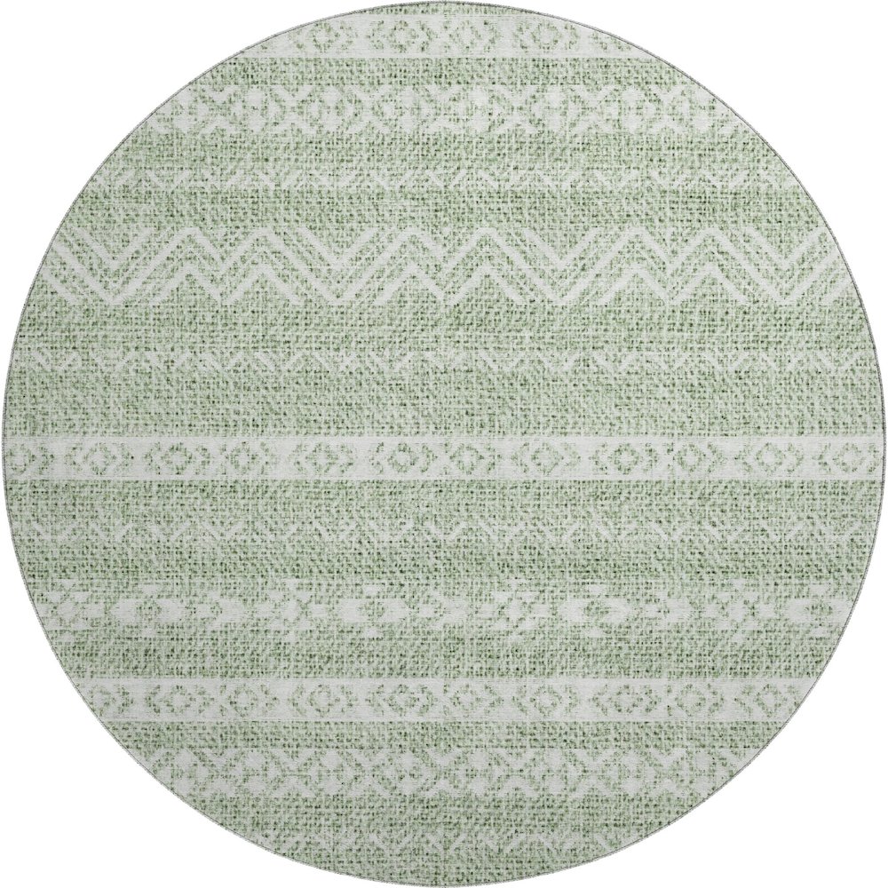 Premium Machine Washable Mayfield AMF803 Aloe 8' x 8' Round Rug. Picture 1