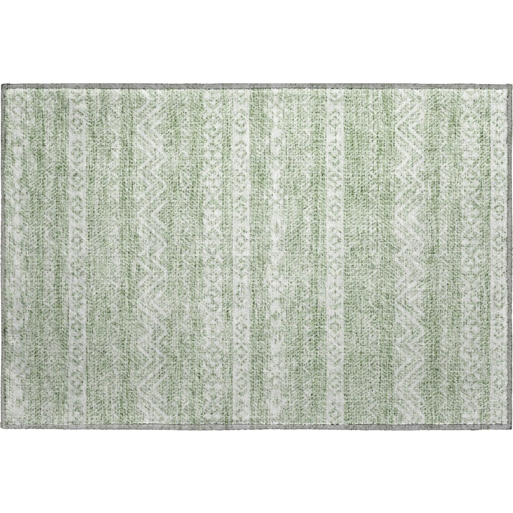 Premium Machine Washable Mayfield AMF803 Aloe 1'8" x 2'6" Rug. Picture 1