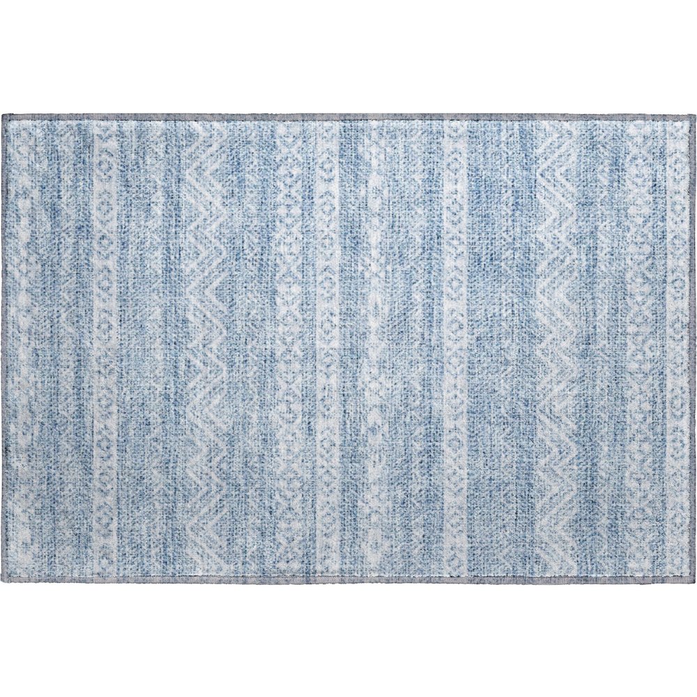 Premium Machine Washable Mayfield AMF803 Blue 1'8" x 2'6" Rug. Picture 1