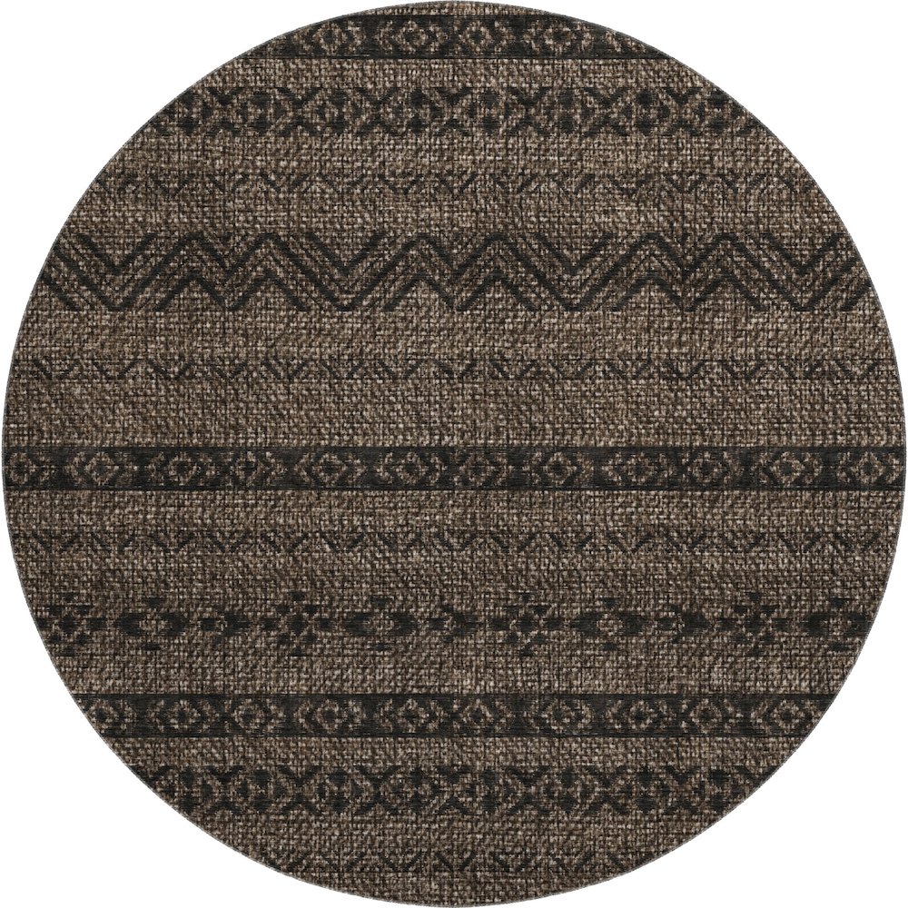 Premium Machine Washable Mayfield AMF803 Chocolate 8' x 8' Round Rug. Picture 1