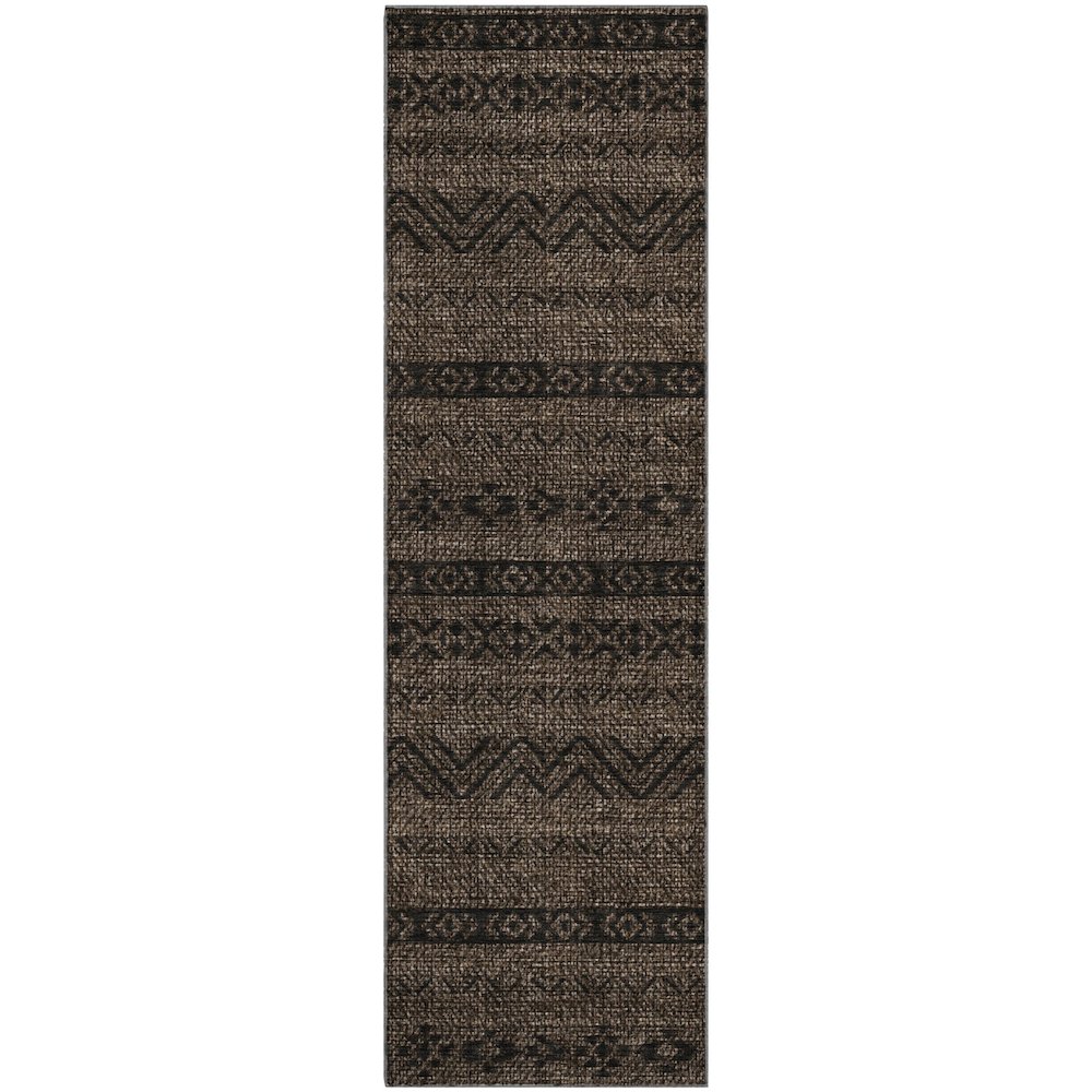 Premium Machine Washable Mayfield AMF803 Chocolate 2'3" x 7'6" Runner Rug. Picture 1