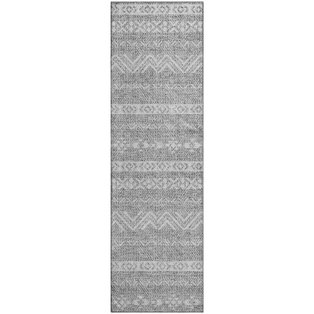 Premium Machine Washable Mayfield AMF803 Gray 2'3" x 7'6" Runner Rug. Picture 1