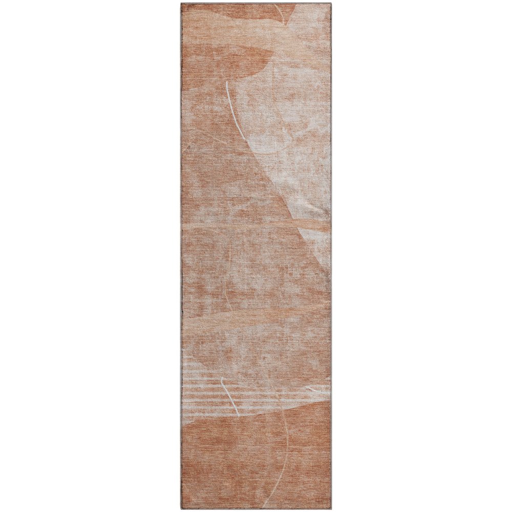 Premium Machine Washable Mayfield AMF805 Salmon 2'3" x 7'6" Runner Rug. Picture 1
