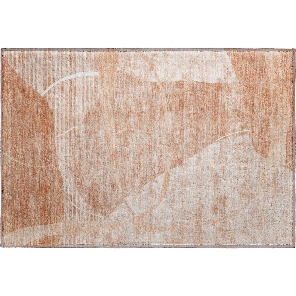 Premium Machine Washable Mayfield AMF805 Salmon 1'8" x 2'6" Rug. Picture 1