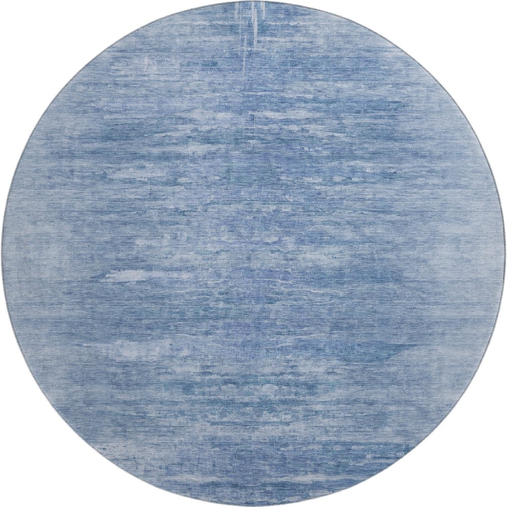 Premium Machine Washable Mayfield AMF806 Blue 8' x 8' Round Rug. Picture 1